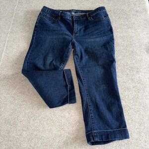 New York & Company Soho Jeans Curvy Crop Dark Wash Denim Blue Pants Size 14